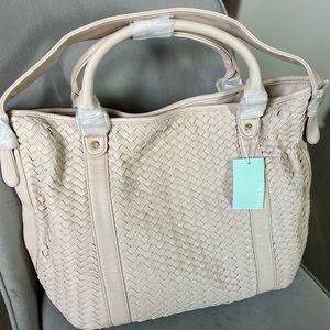 Deux Lux Ivory Woven Tote Bag